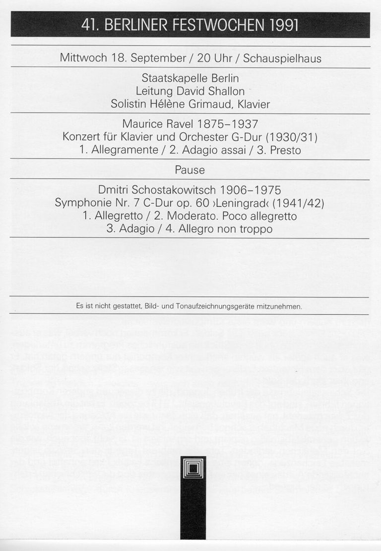 1991-09-18, Berliner Festwochen, Staatskapelle Berlin, hélène Grimaud, David Shallon-2