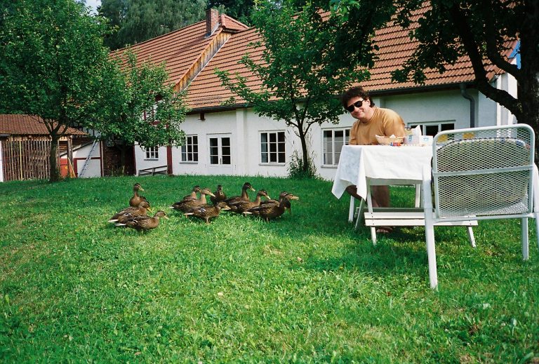 1995, David in the garden behind the barn in Birstein