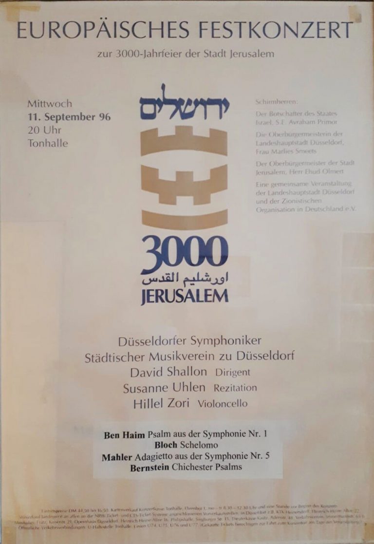 1996-09-11, Festive concert in Düsseldorf with Hillel Zori